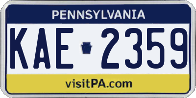 PA license plate KAE2359
