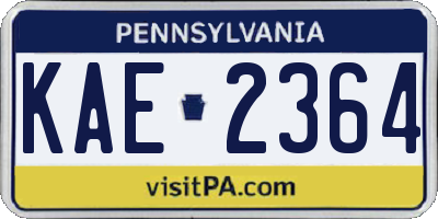 PA license plate KAE2364