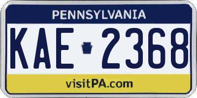 PA license plate KAE2368