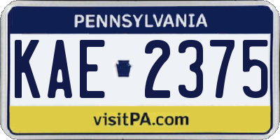 PA license plate KAE2375
