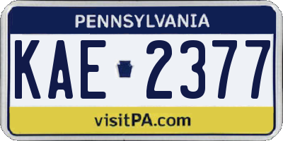 PA license plate KAE2377