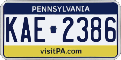 PA license plate KAE2386