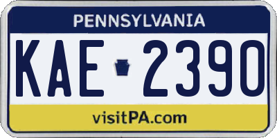 PA license plate KAE2390