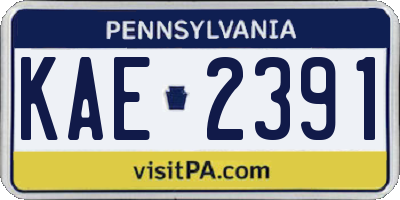 PA license plate KAE2391