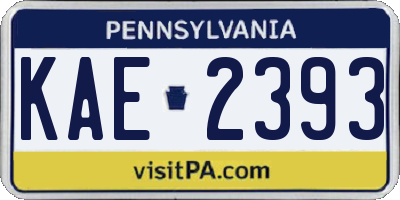 PA license plate KAE2393