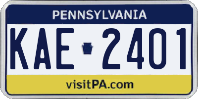 PA license plate KAE2401