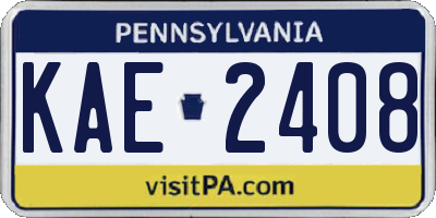 PA license plate KAE2408