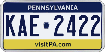 PA license plate KAE2422