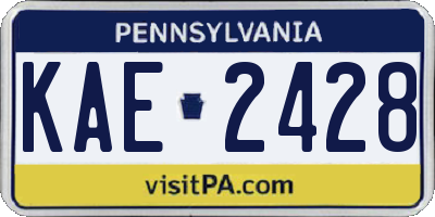 PA license plate KAE2428