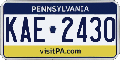 PA license plate KAE2430