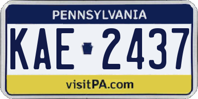 PA license plate KAE2437