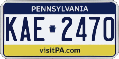 PA license plate KAE2470