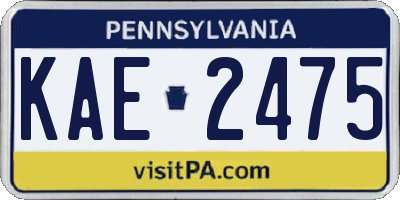 PA license plate KAE2475