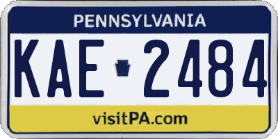 PA license plate KAE2484