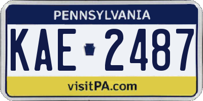 PA license plate KAE2487
