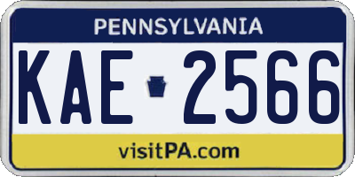 PA license plate KAE2566