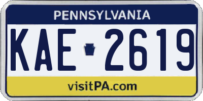 PA license plate KAE2619