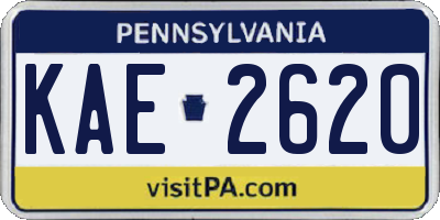 PA license plate KAE2620