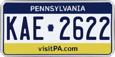 PA license plate KAE2622