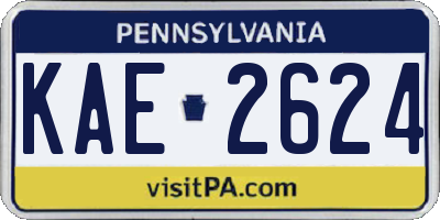 PA license plate KAE2624