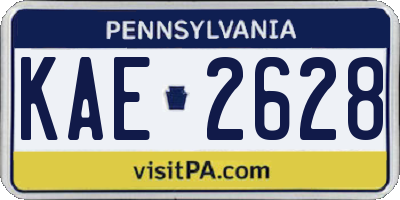PA license plate KAE2628
