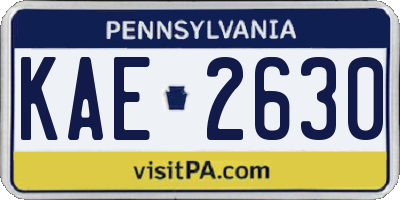 PA license plate KAE2630