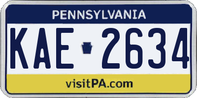 PA license plate KAE2634
