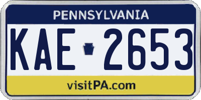 PA license plate KAE2653