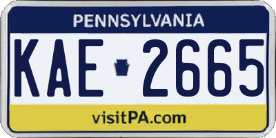 PA license plate KAE2665