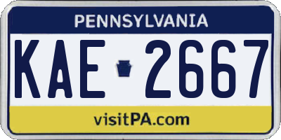 PA license plate KAE2667
