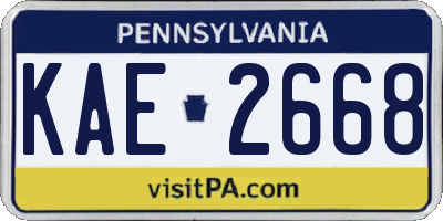 PA license plate KAE2668