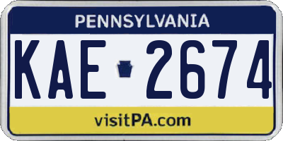 PA license plate KAE2674