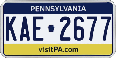 PA license plate KAE2677