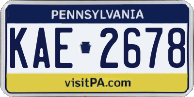 PA license plate KAE2678