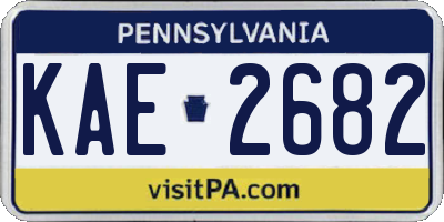 PA license plate KAE2682