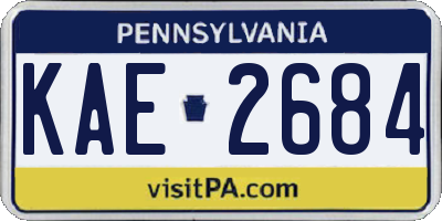 PA license plate KAE2684