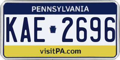 PA license plate KAE2696