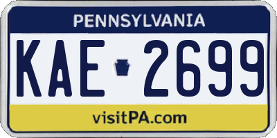 PA license plate KAE2699