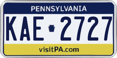 PA license plate KAE2727