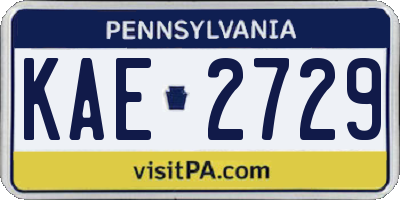 PA license plate KAE2729