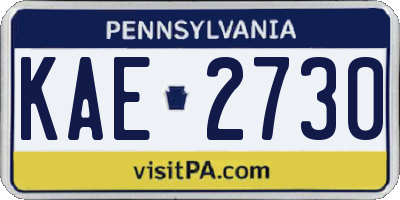 PA license plate KAE2730
