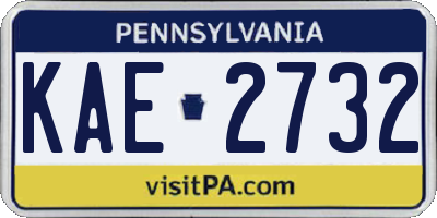 PA license plate KAE2732