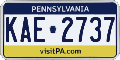 PA license plate KAE2737