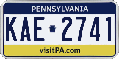PA license plate KAE2741