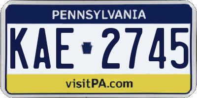 PA license plate KAE2745