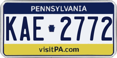 PA license plate KAE2772