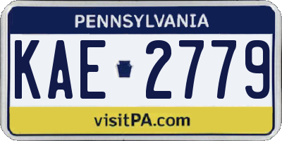 PA license plate KAE2779