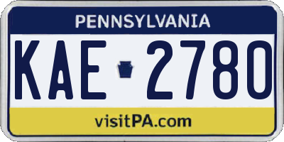 PA license plate KAE2780