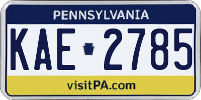 PA license plate KAE2785