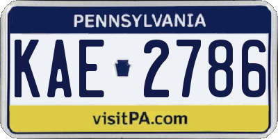 PA license plate KAE2786